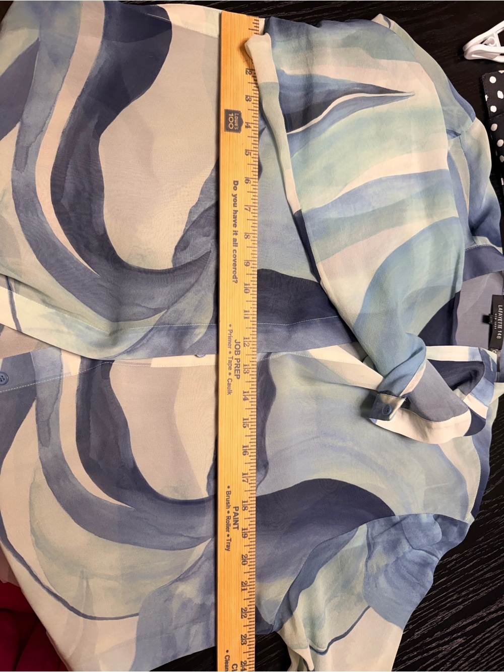 Lafayette 148 New York Gradient Blue Silk-Feel Blouse - Picture 6 of 6